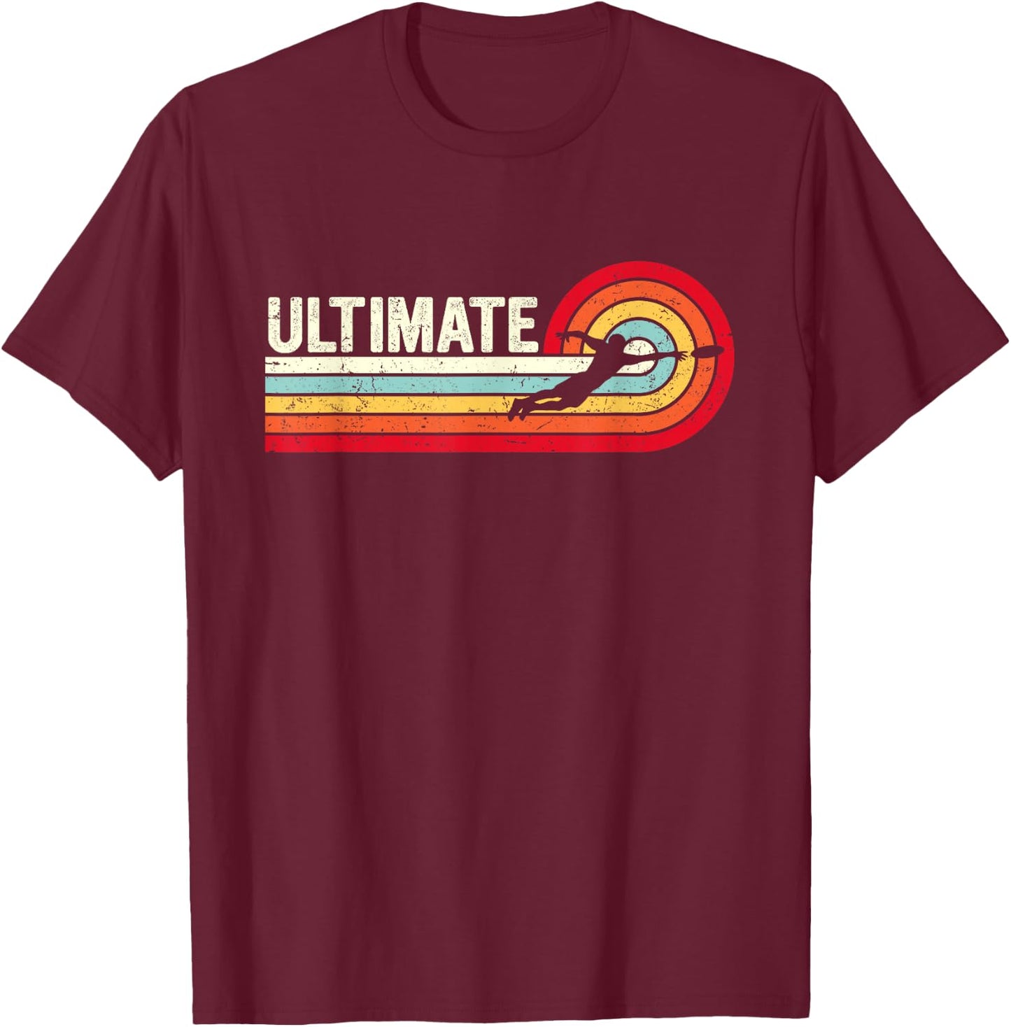 Retro Vintage Ultimate Frisbee Flying Disc Frisbee Players T-Shirt - T-Shirt | Maroon