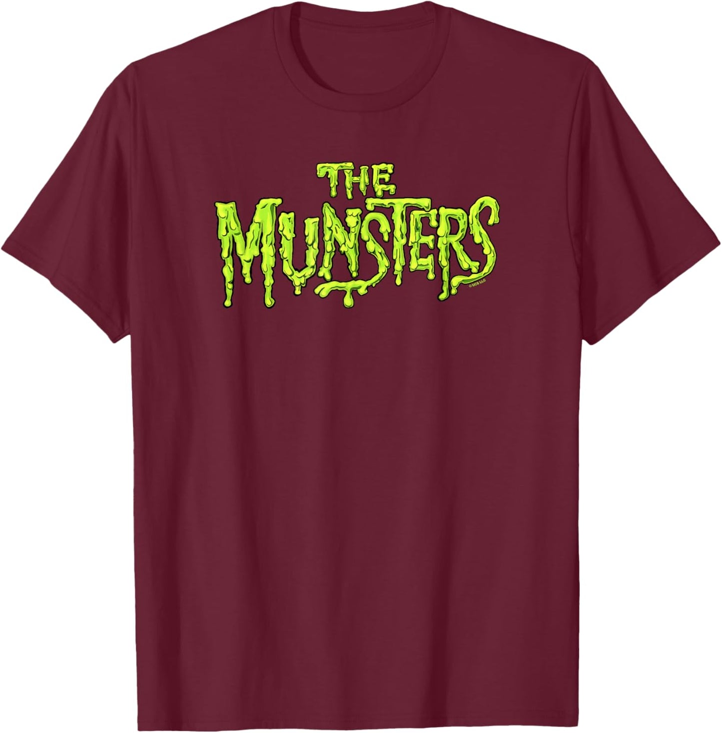 The Munsters Centered Slime Text Logo T-Shirt - T-Shirt | Maroon