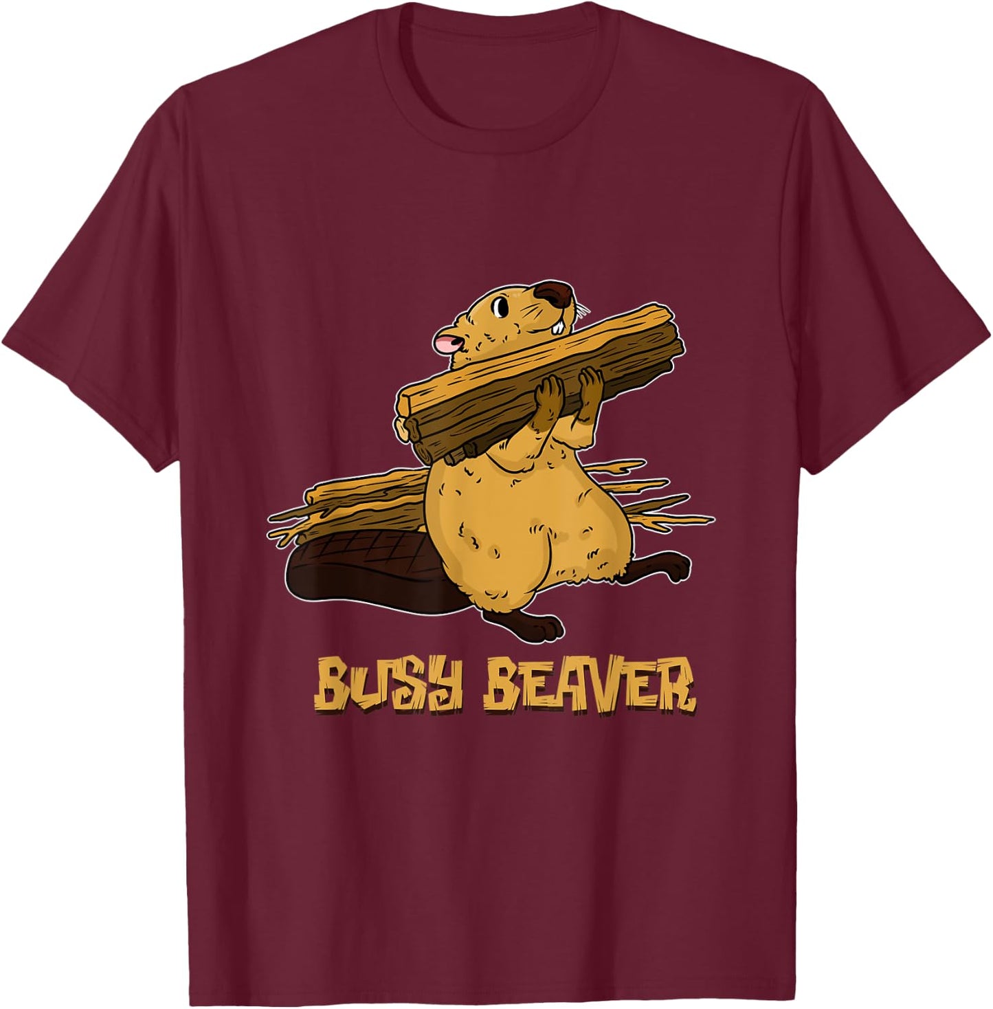 Busy Beaver T-Shirt - T-Shirt | Maroon