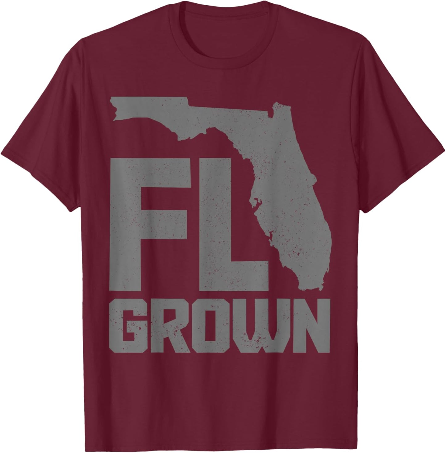 Florida FL Grown State Map Pride Vintage T-Shirt - T-Shirt | Maroon