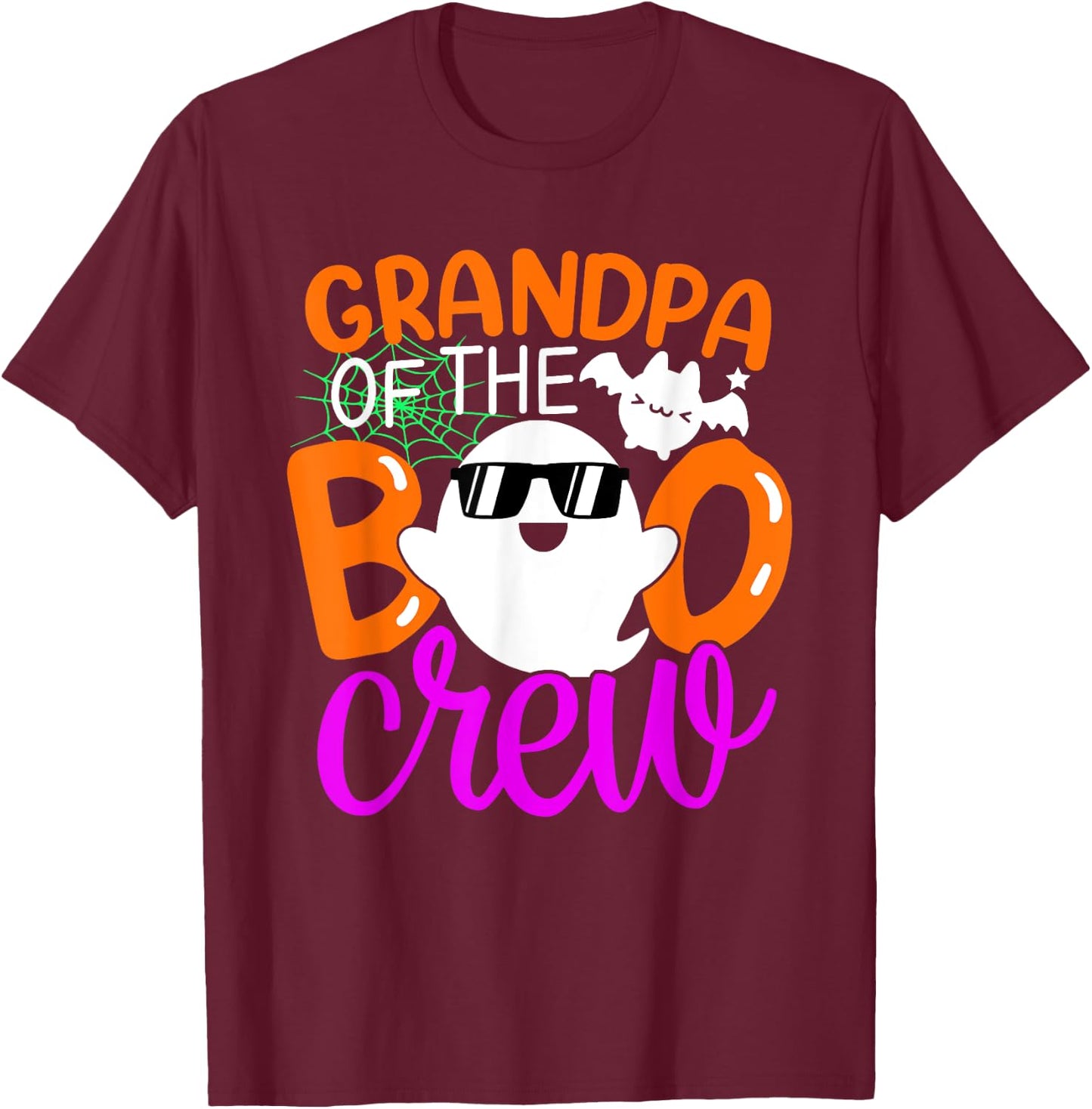 Grandpa Of The Boo Crew Shirt Halloween Family Matching T-Shirt - T-Shirt | Maroon