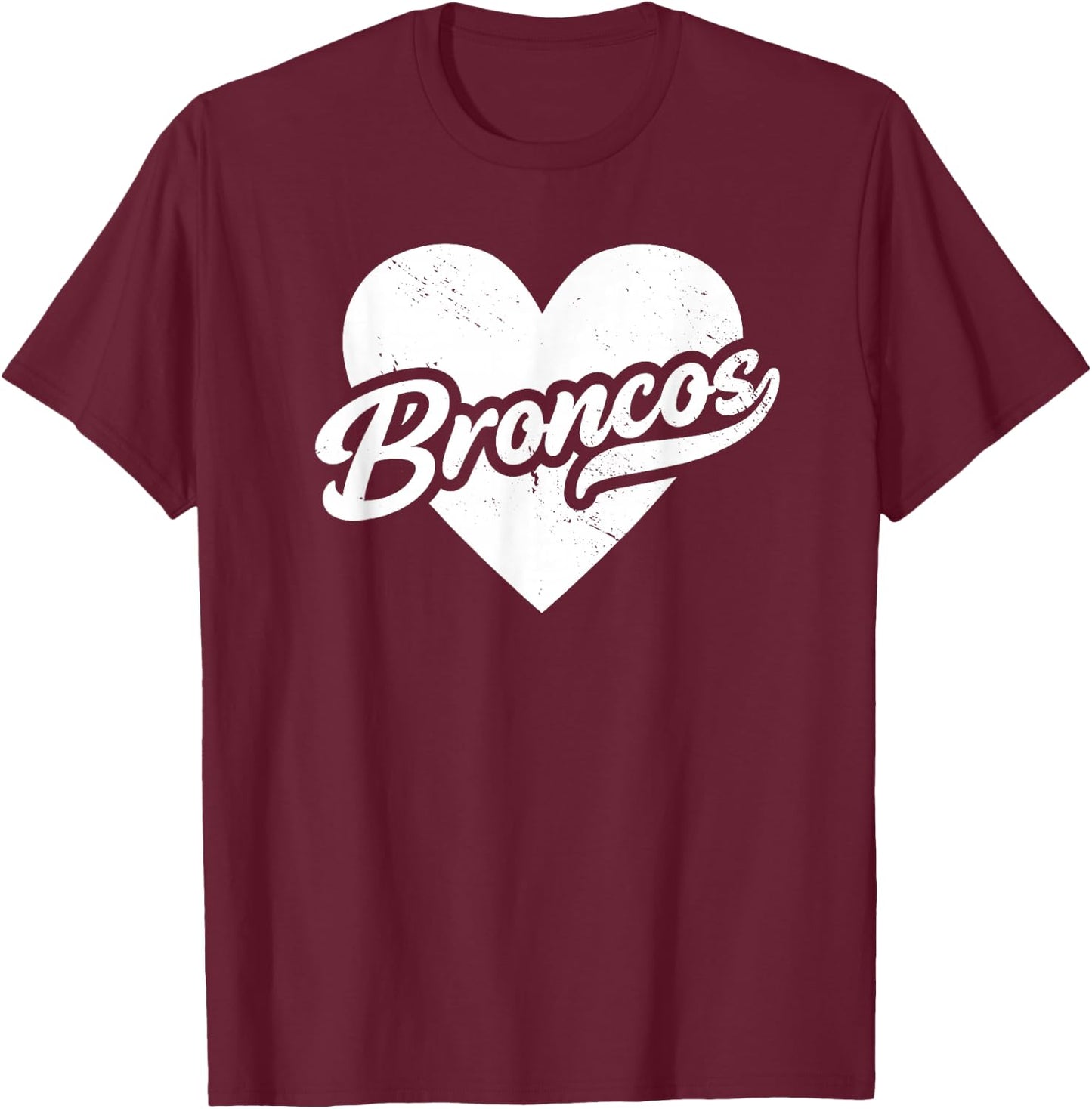 Vintage Broncos School Spirit Go Broncos Pride Love T-Shirt - T-Shirt | Maroon