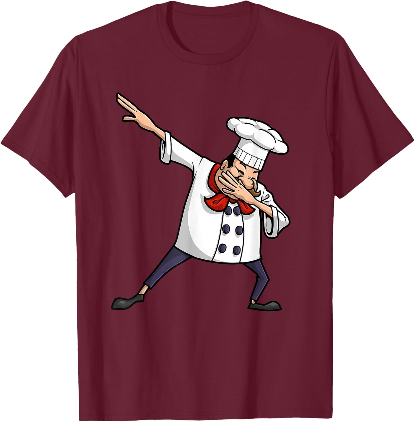Funny Chef Design Women Cook Hip-hop Dabbing Dance T-Shirt - T-Shirt | Maroon