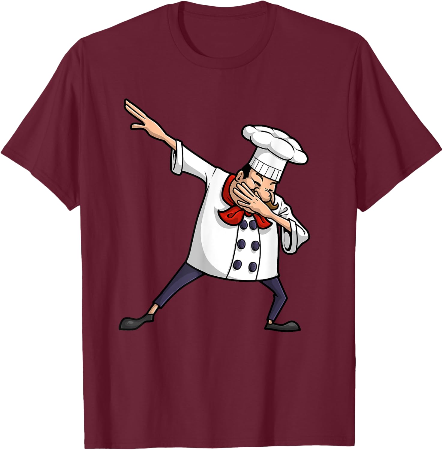 Funny Chef Design Women Cook Hip-hop Dabbing Dance T-Shirt - T-Shirt | Maroon