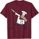 Funny Chef Design Women Cook Hip-hop Dabbing Dance T-Shirt - T-Shirt | Maroon