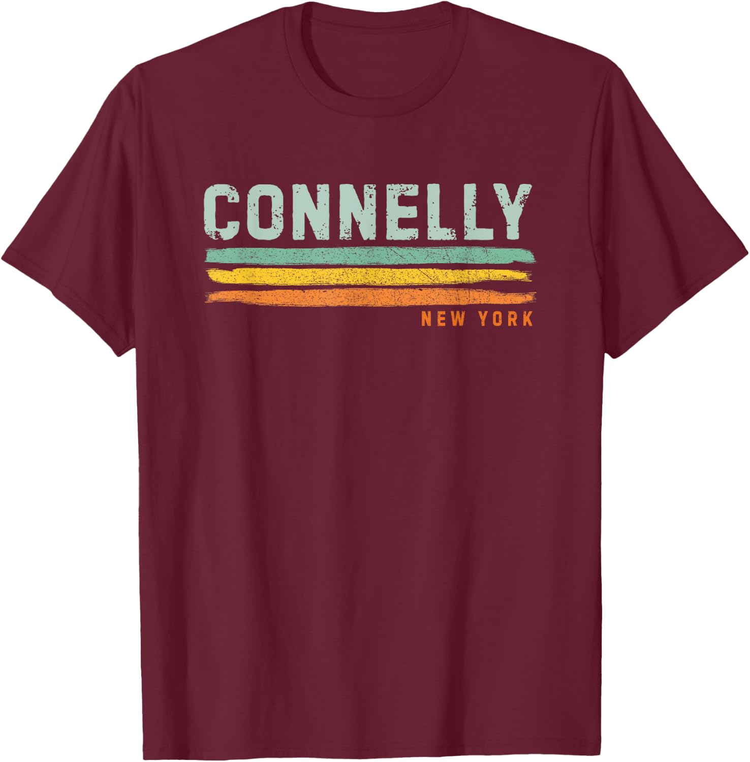 Vintage Stripes Connelly NY T-Shirt - T-Shirt | Maroon