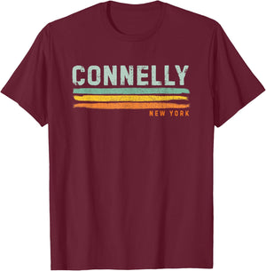 Vintage Stripes Connelly NY T-Shirt - T-Shirt | Maroon