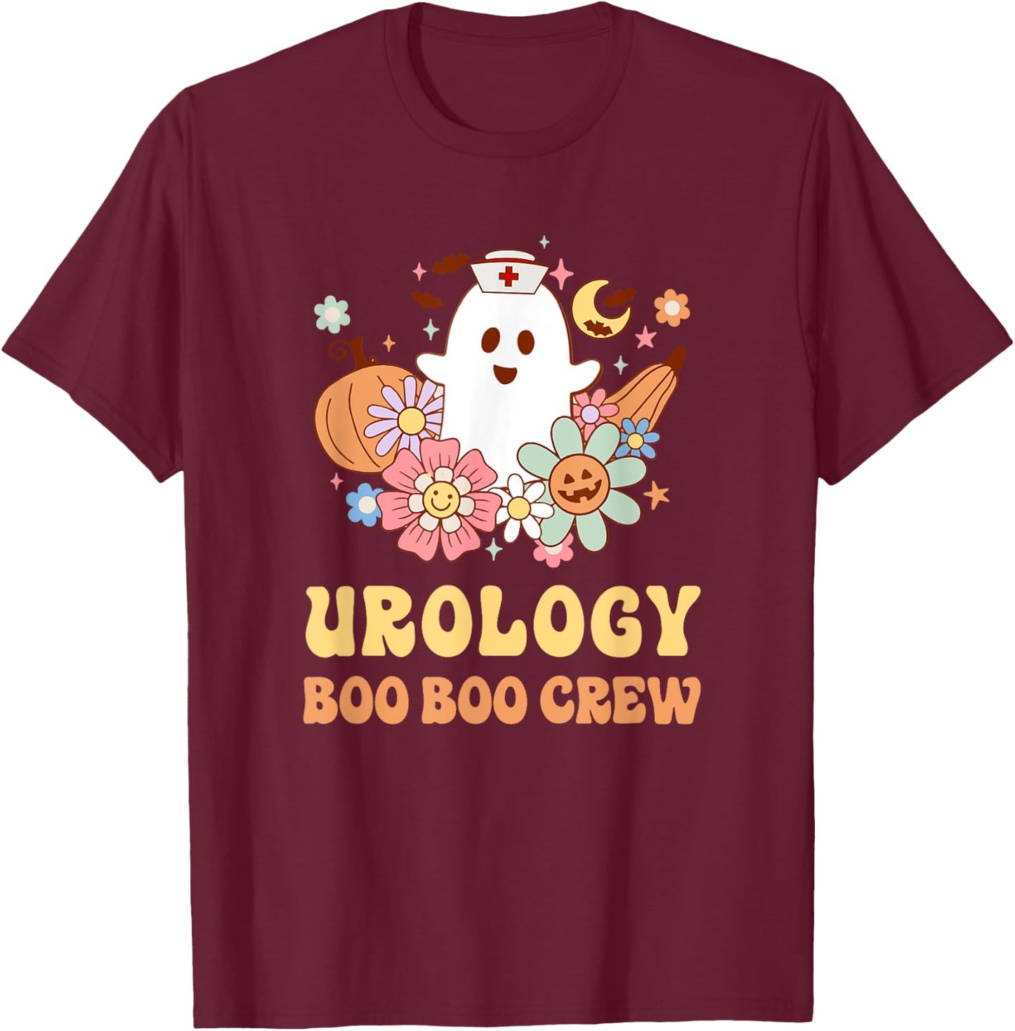 Urology Boo Boo Crew Nurse Halloween T-Shirt - T-Shirt | Maroon