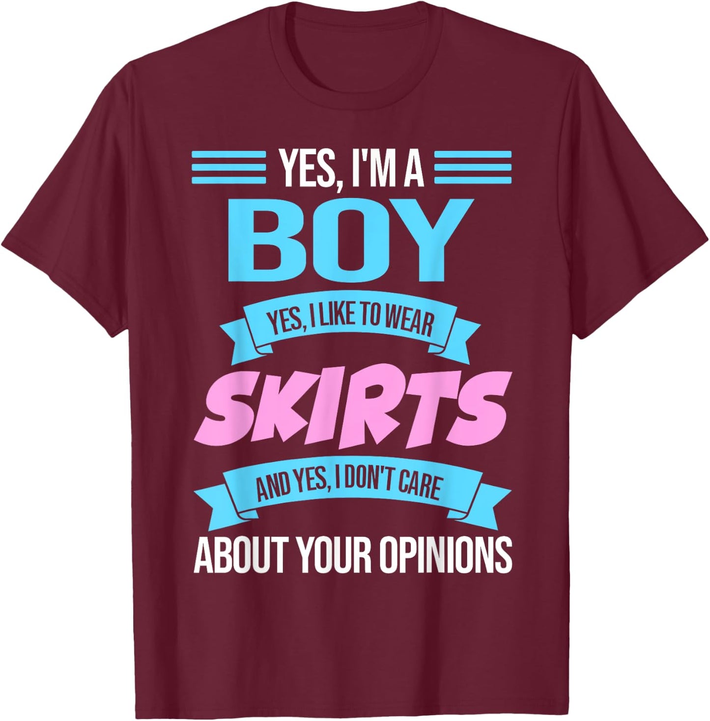 yes, I'm a boy yes, I like to wear skirts Anime Femboy T-Shirt - T-Shirt | Maroon