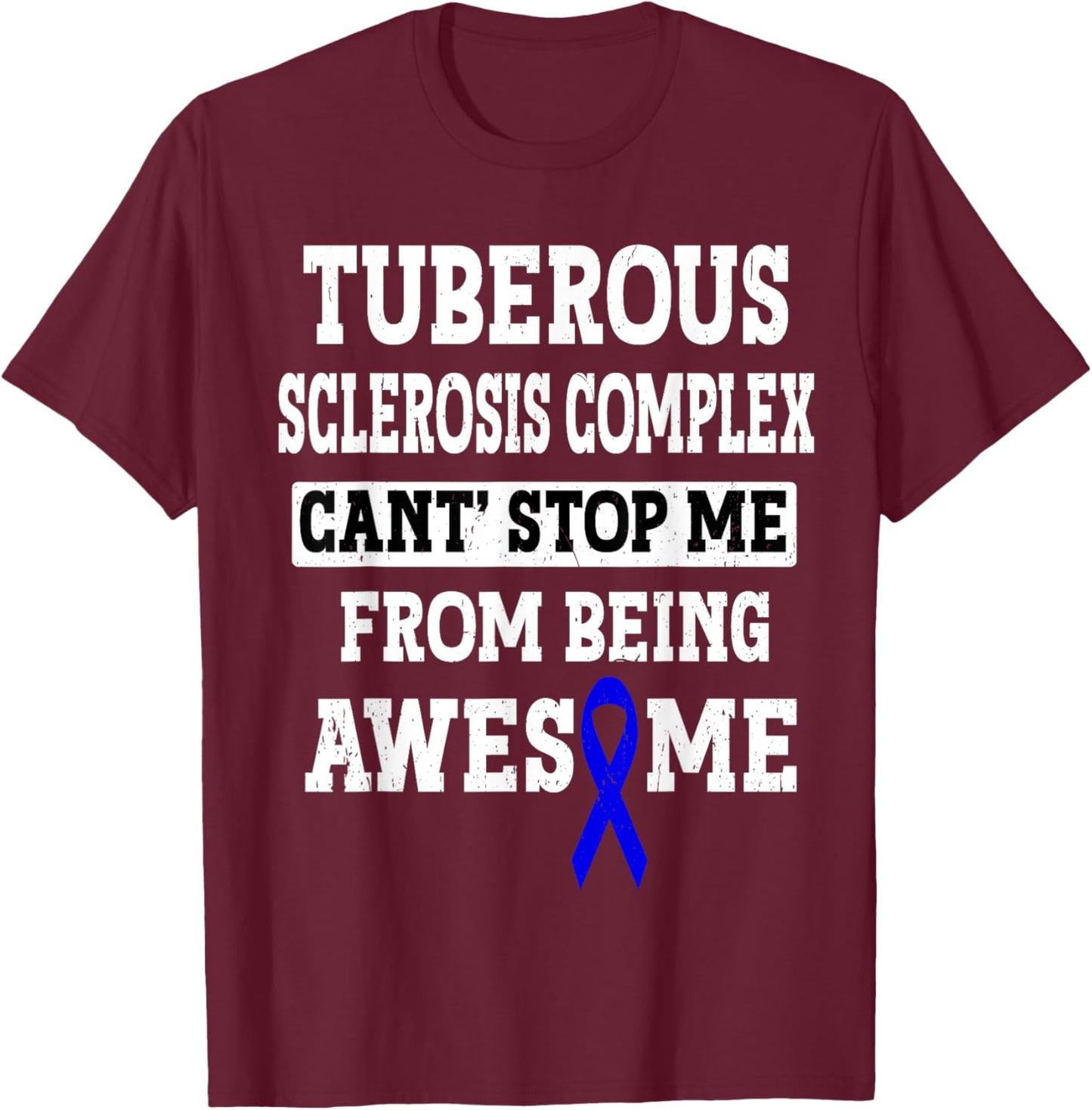 Tuberous Sclerosis Complex TSC Awareness Cute Ribbon T-Shirt - T-Shirt | Maroon