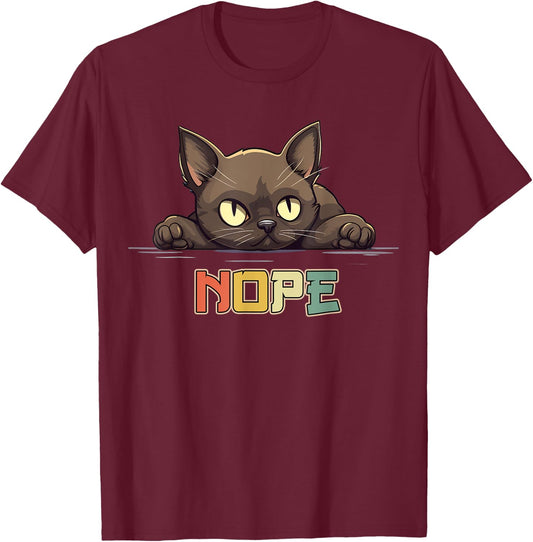 Lazy Burmese Cat Nope Men Women Girls Kids T-Shirt - T-Shirt | Maroon