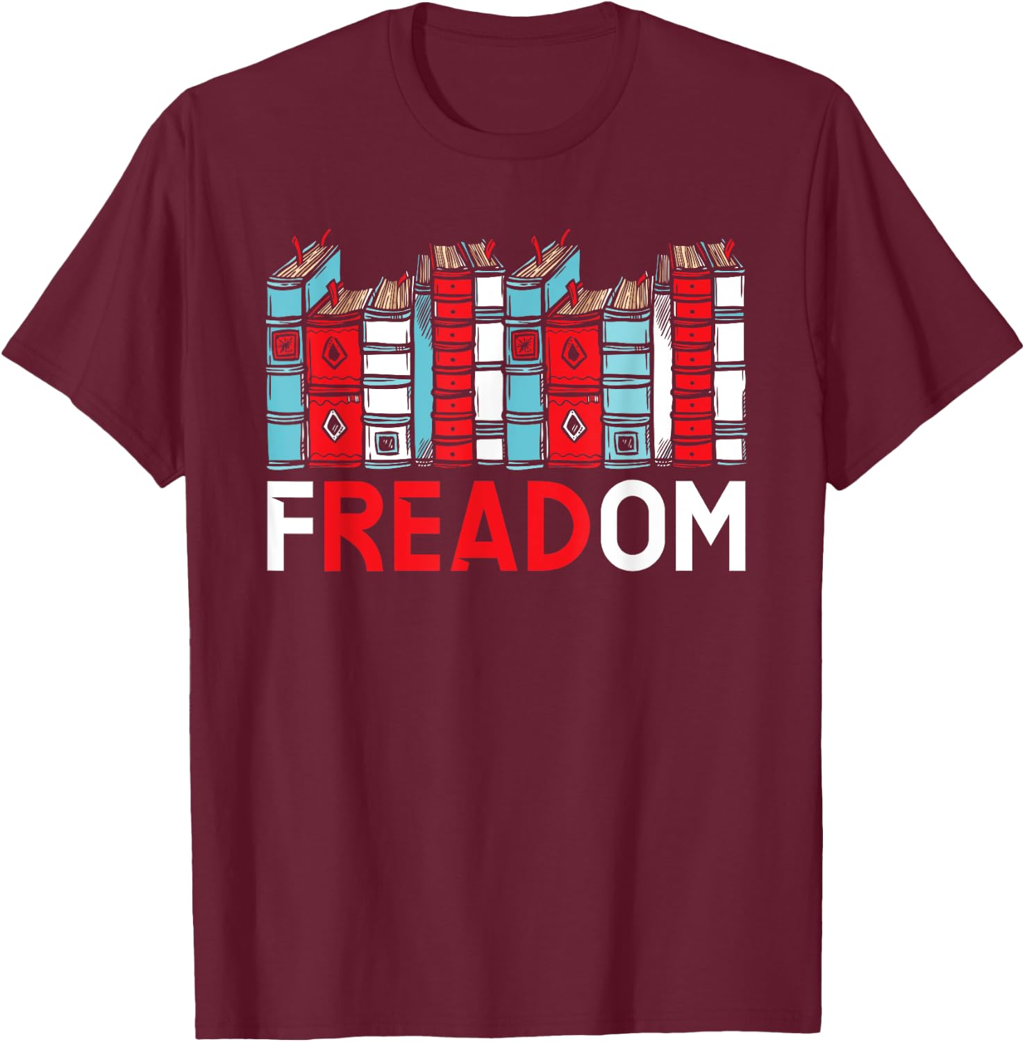 Read Banned Books Bookworm Book Lover Bibliophile T-Shirt - T-Shirt | Maroon