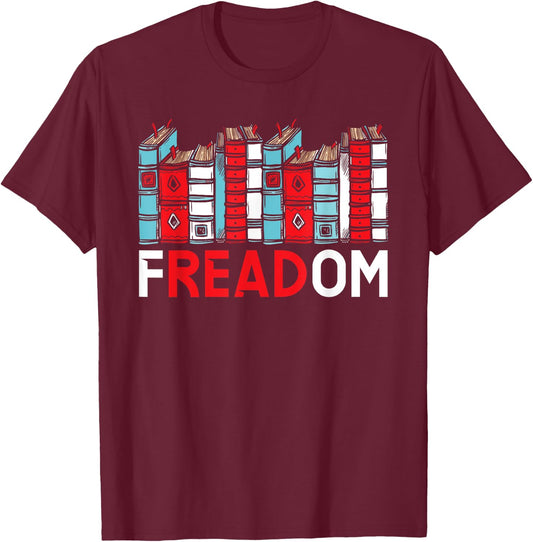 Read Banned Books Bookworm Book Lover Bibliophile T-Shirt - T-Shirt | Maroon