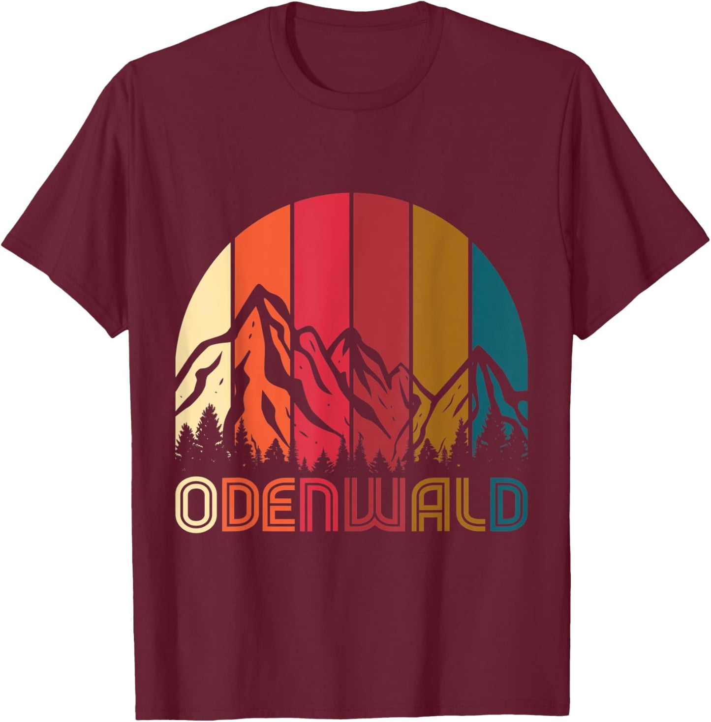 Odenwald Odenwälder Hiking Mountains Motif T-Shirt - T-Shirt | Maroon