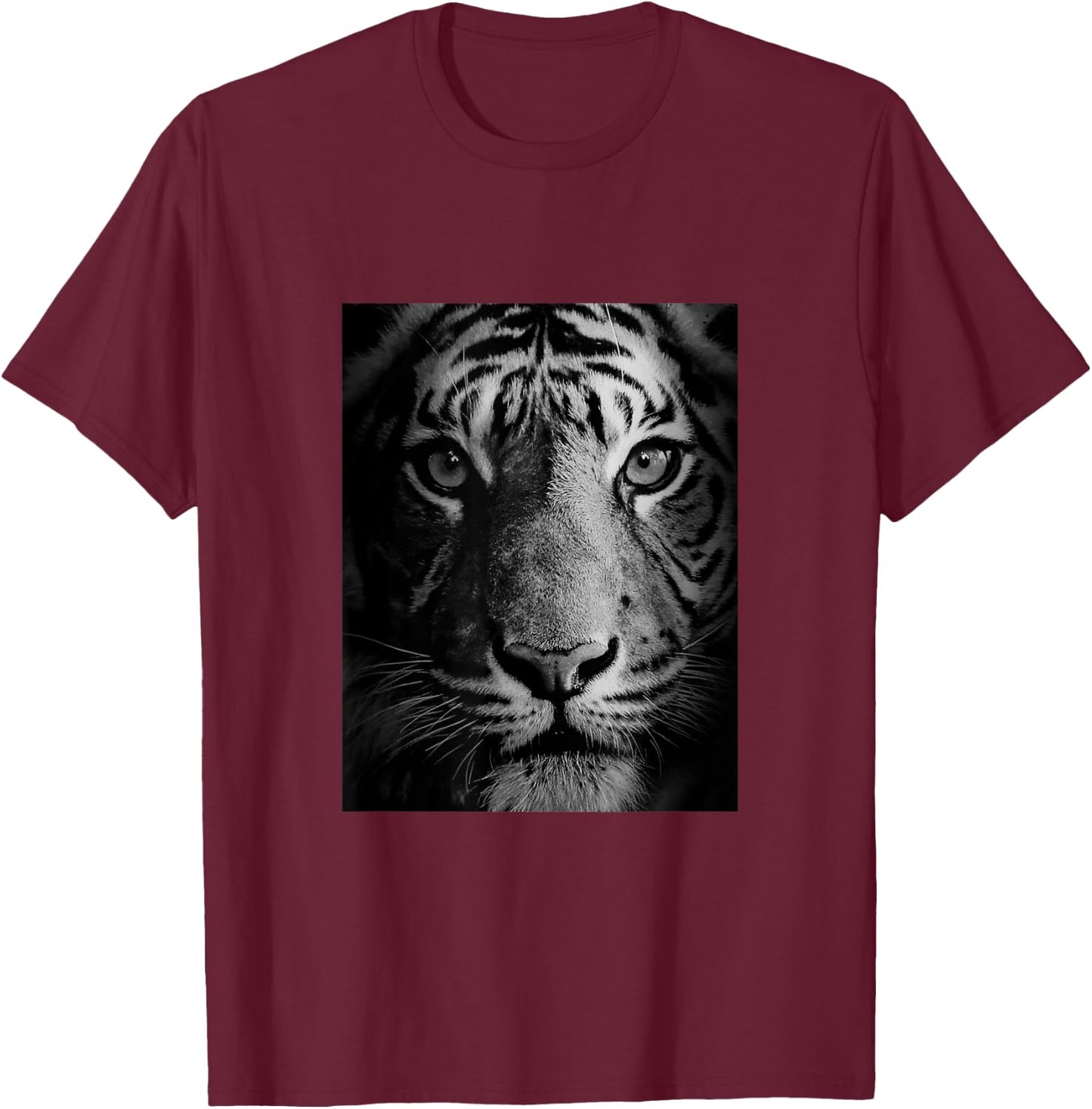 The Mountain White Tigers of Bengal Illustration Graphic T-Shirt - T-Shirt | Maroon