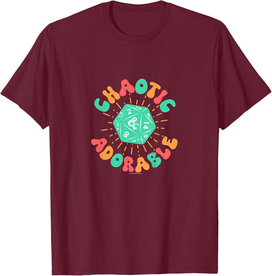 Dungeons & Dragons Chaotic Adorable Dragon Dice Youth Logo T-Shirt - T-Shirt | Maroon