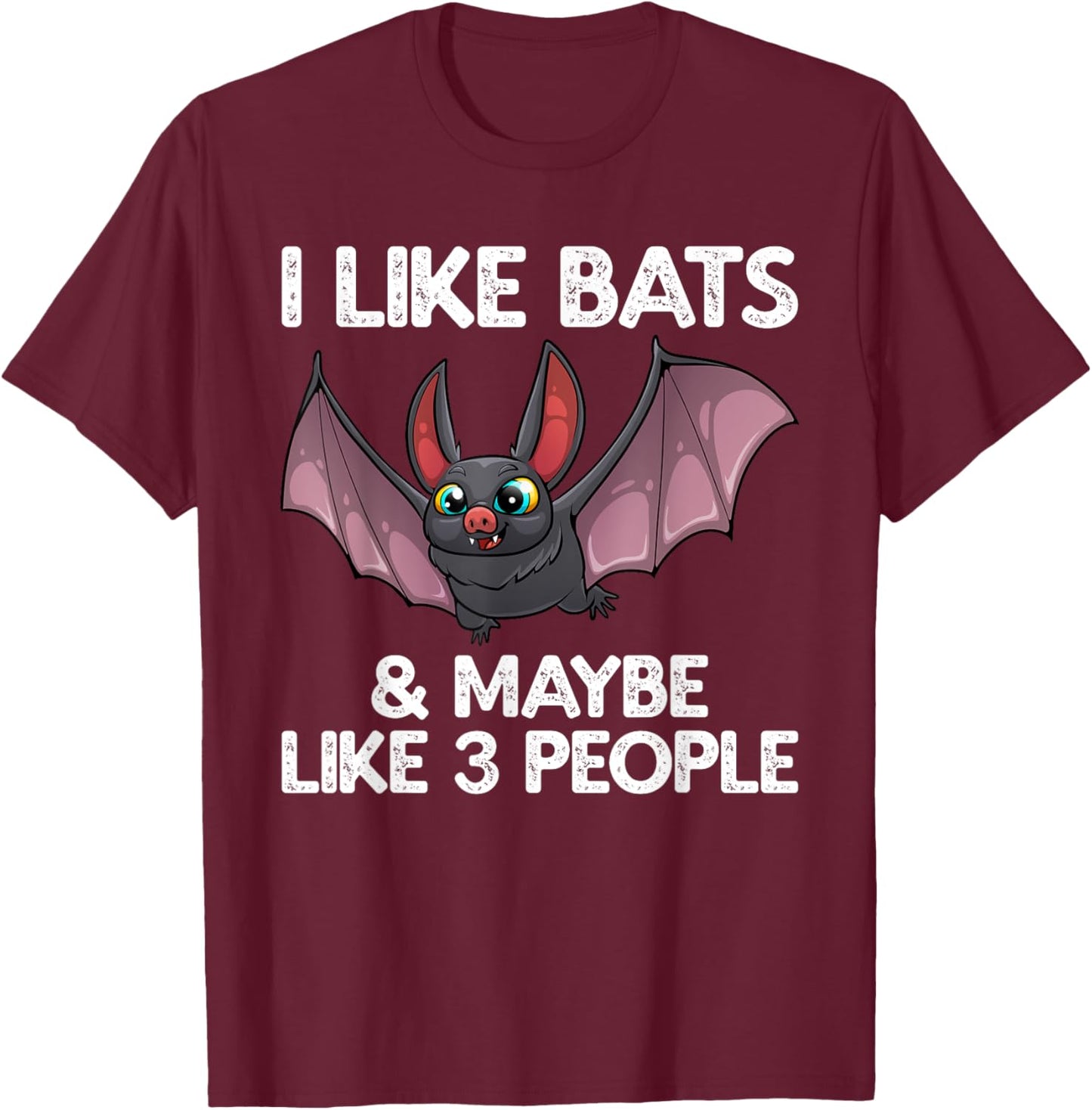 Cute Bat Art Women Nocturnal Bird Creature Bat Lover T-Shirt - T-Shirt | Maroon