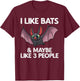 Cute Bat Art Women Nocturnal Bird Creature Bat Lover T-Shirt - T-Shirt | Maroon