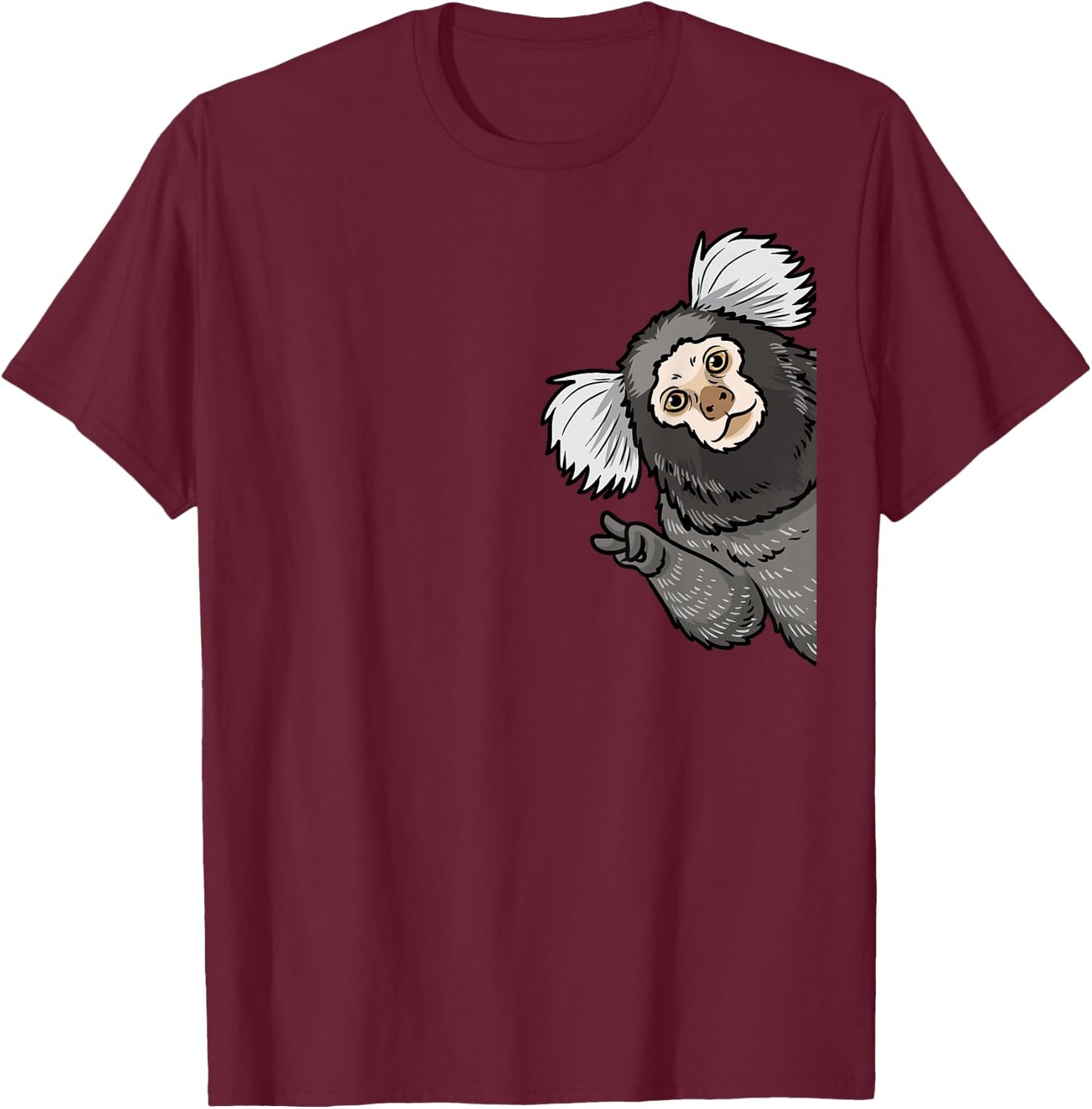 Marmoset Monkey From Side T-Shirt - T-Shirt | Maroon