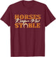 Horses Keep Me Stable - Horseshoe Horse Horseback Riding T-Shirt - T-Shirt | Maroon