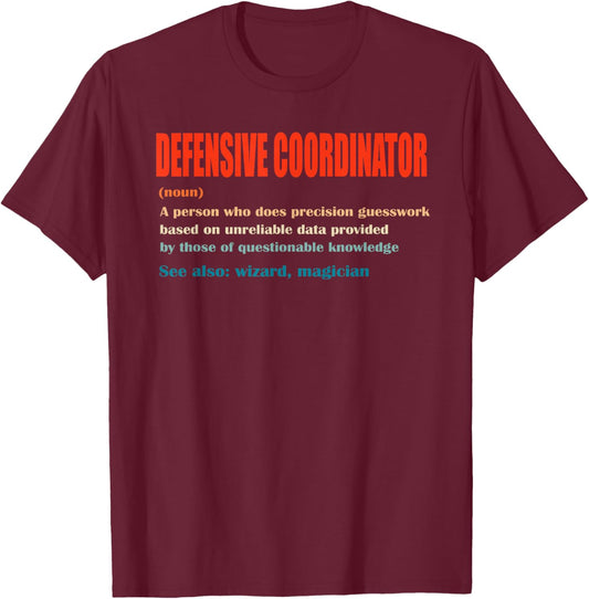 Defensive Coordinator Vintage Definition Wizard Magician T-Shirt - T-Shirt | Maroon