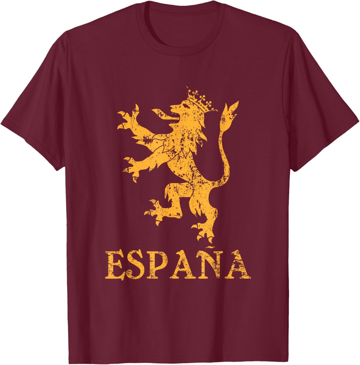 Espana Spain Lion Symbol Spanish Spaniard Pride T-Shirt - T-Shirt | Maroon