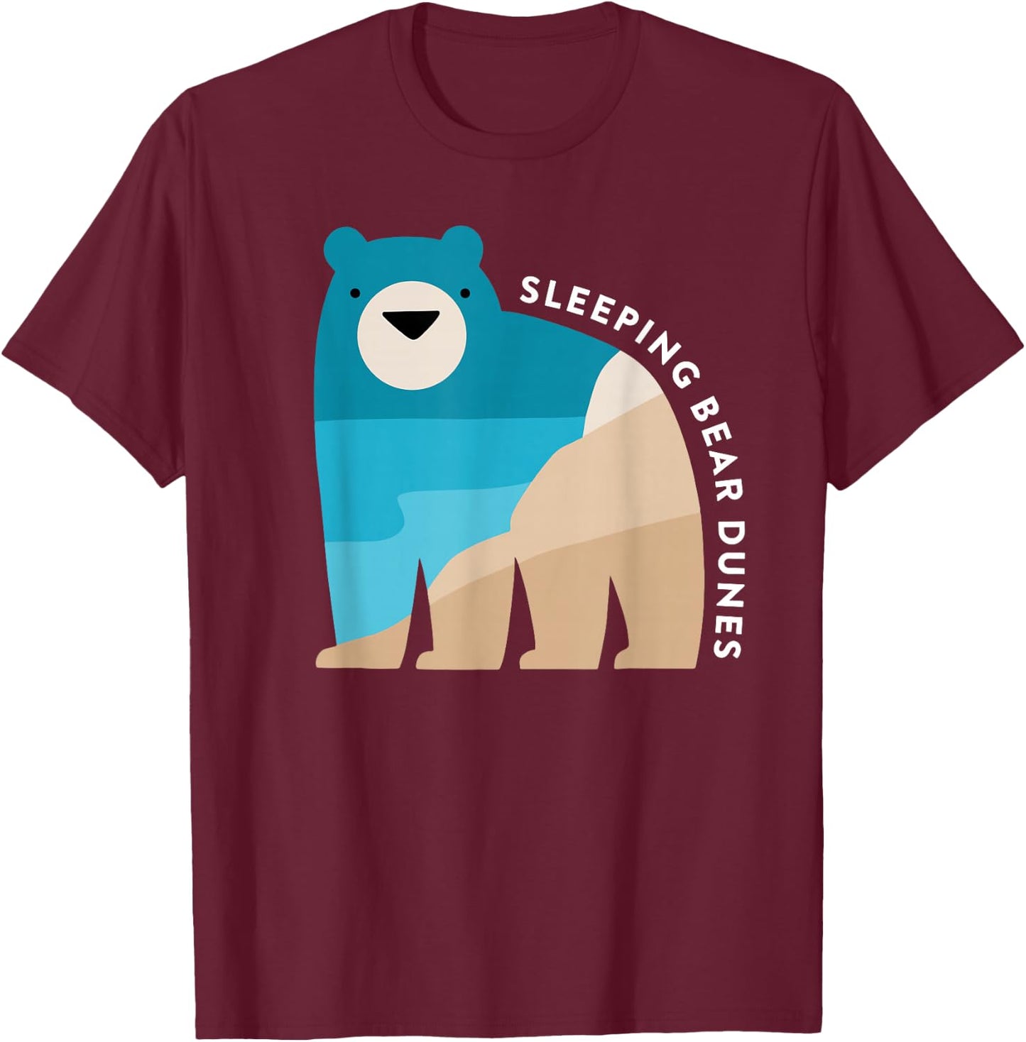 Sleeping Bear Dunes Michigan National Park Souvenir Gift T-Shirt - T-Shirt | Maroon