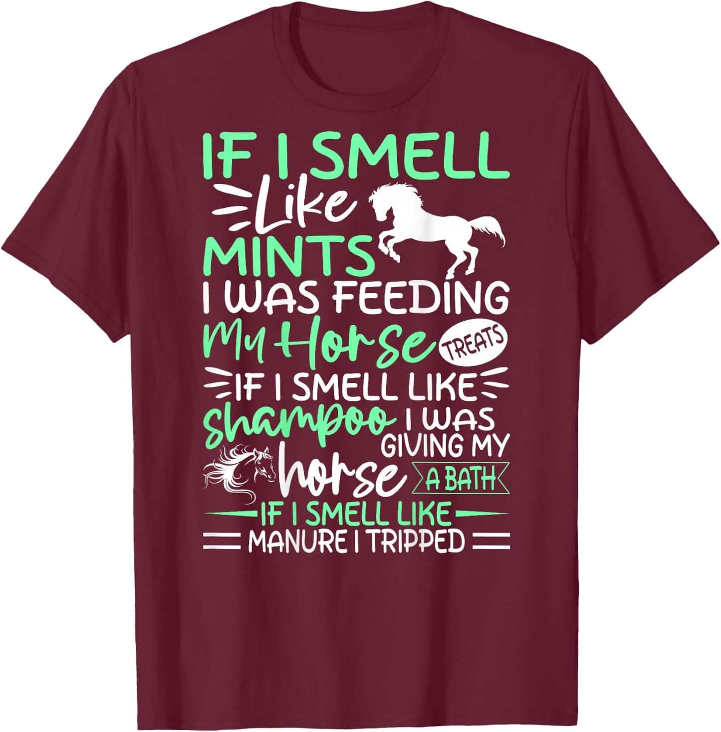 Funny Crazy Horse shirt Women Girl, Horse lover Ladies Gifts T-Shirt - T-Shirt | Maroon