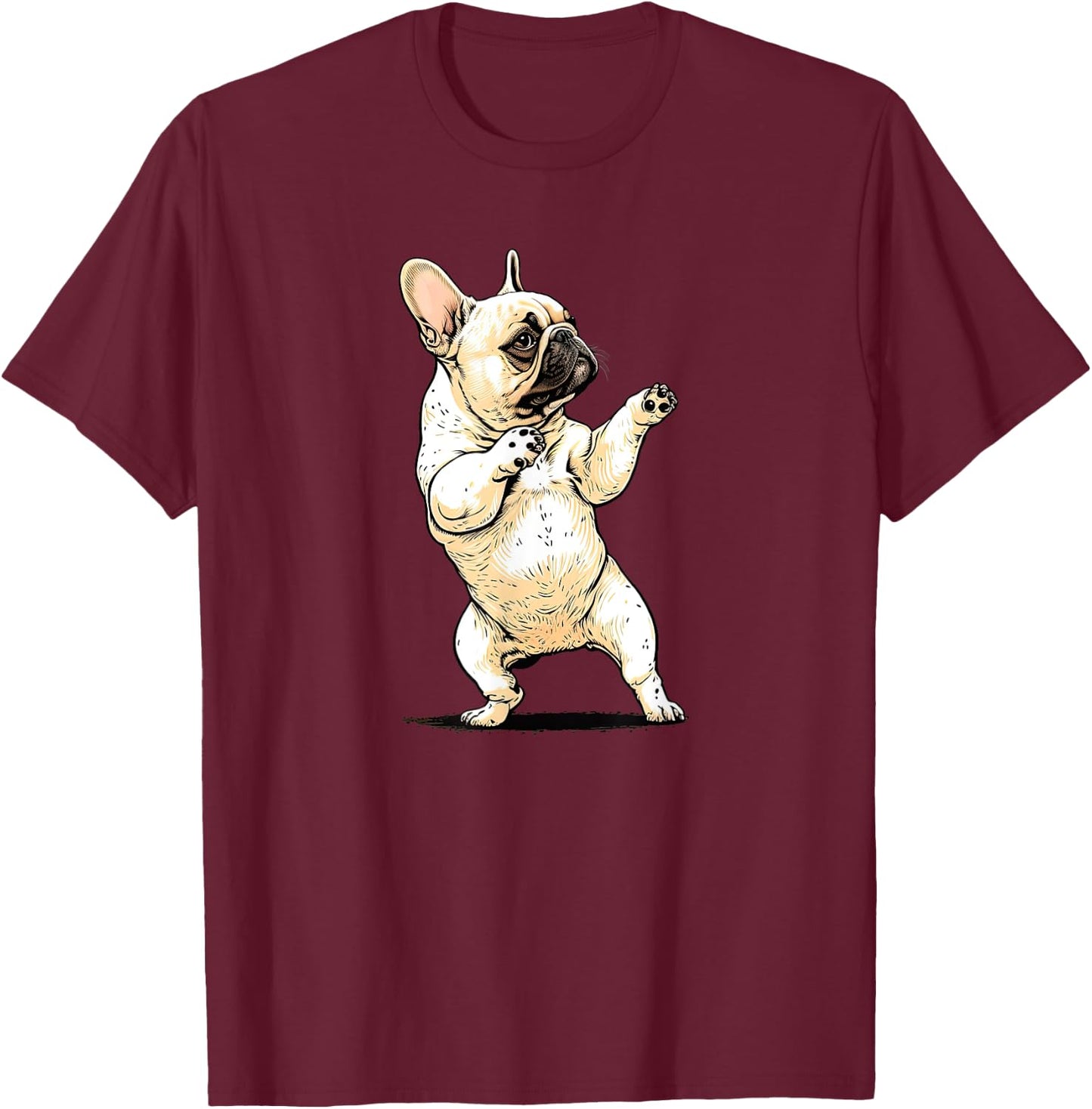 Funny French Bulldog Frenchie Dancing Dabbing The Dab Women Girls Kids T-Shirt - T-Shirt | Maroon
