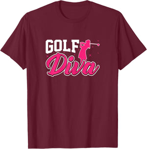 Golf Diva - Funny Golfing Golf Lover Lady Women Golfer T-Shirt - T-Shirt | Maroon