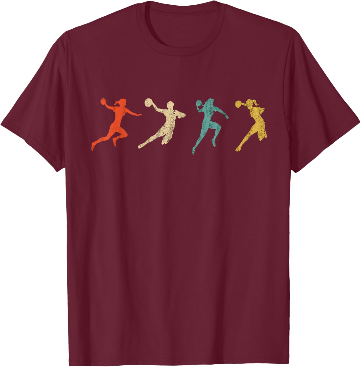 Retro Vintage Handball Player Handball Game Handball Team T-Shirt - T-Shirt | Maroon