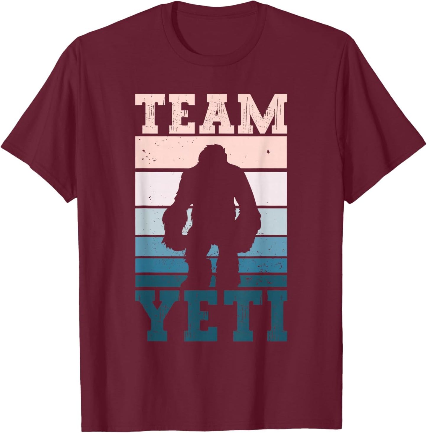 Team Yeti - Yeti Cryptid Abdominal Snowman T-Shirt - T-Shirt | Maroon