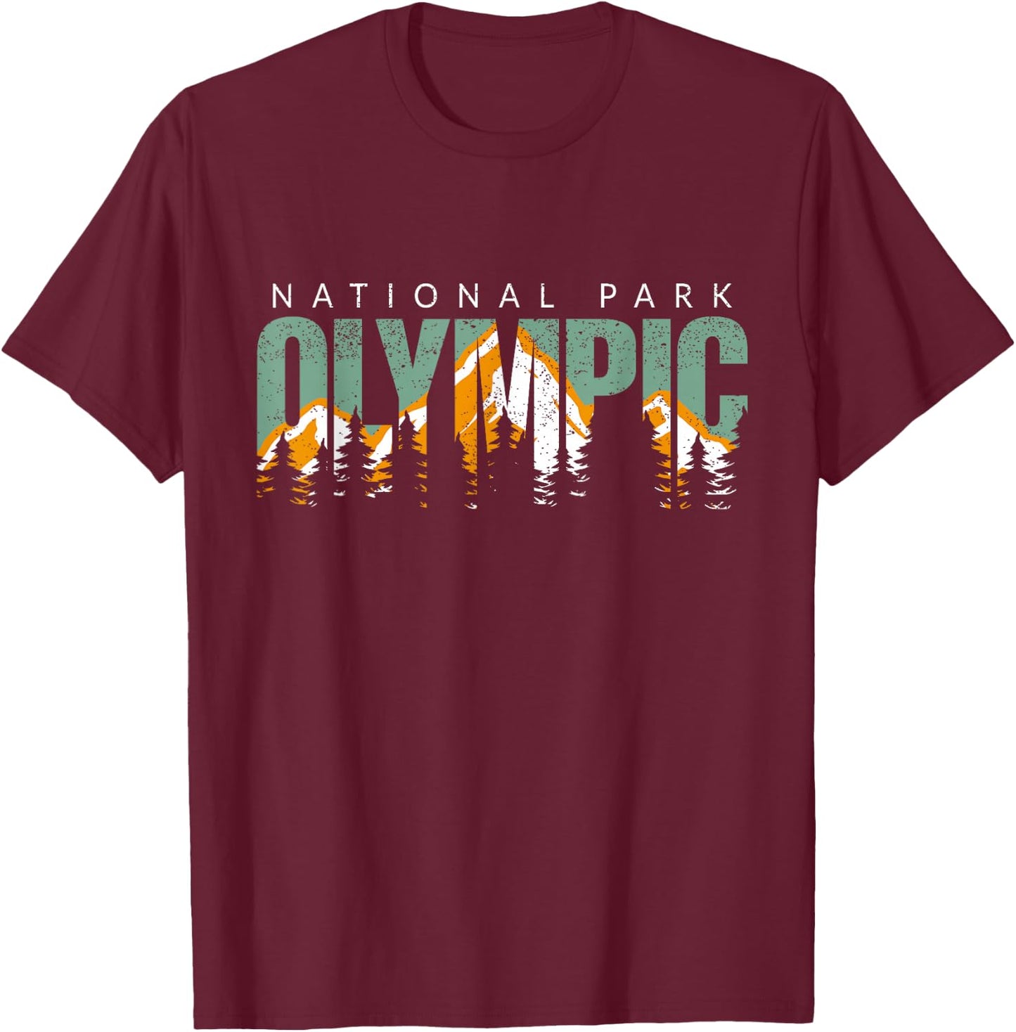 Olympic National Park Mountain Washington National Park T-Shirt - T-Shirt | Maroon