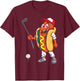 Funny Hot Dog Playing Golf Women Girls Kids T-Shirt - T-Shirt | Maroon