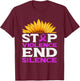 Stop Violence End Silence | Domestic Violence Awareness T-Shirt - T-Shirt | Maroon