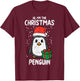 Christmas Penguin Santa Cute Xmas Men Women Boys Girls Kids T-Shirt - T-Shirt | Maroon