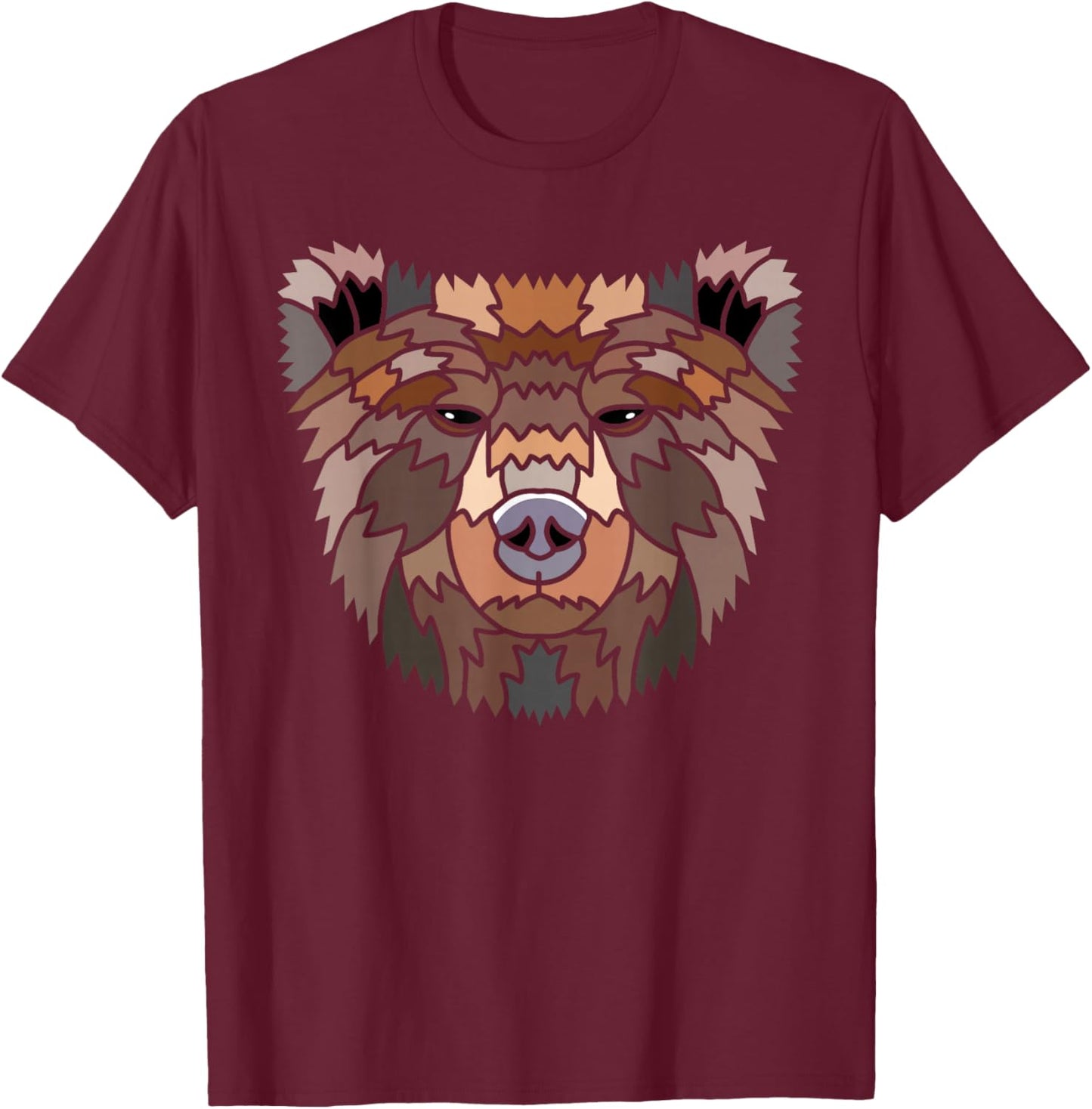 Tribal Bear Wildlife Biologist T-Shirt - T-Shirt | Maroon