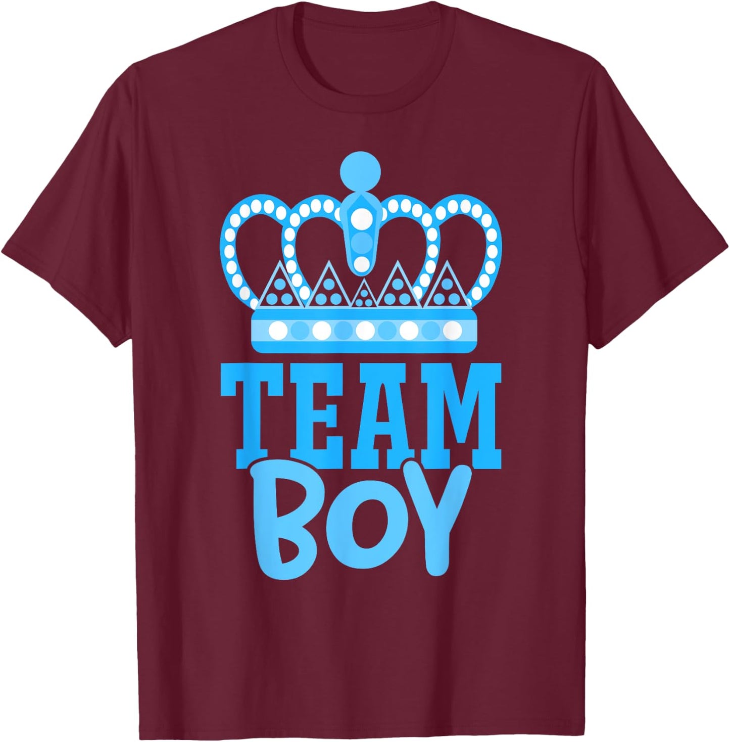 Team Boy Team Girl Blue Gender Reveal Party Matching Family T-Shirt - T-Shirt | Maroon