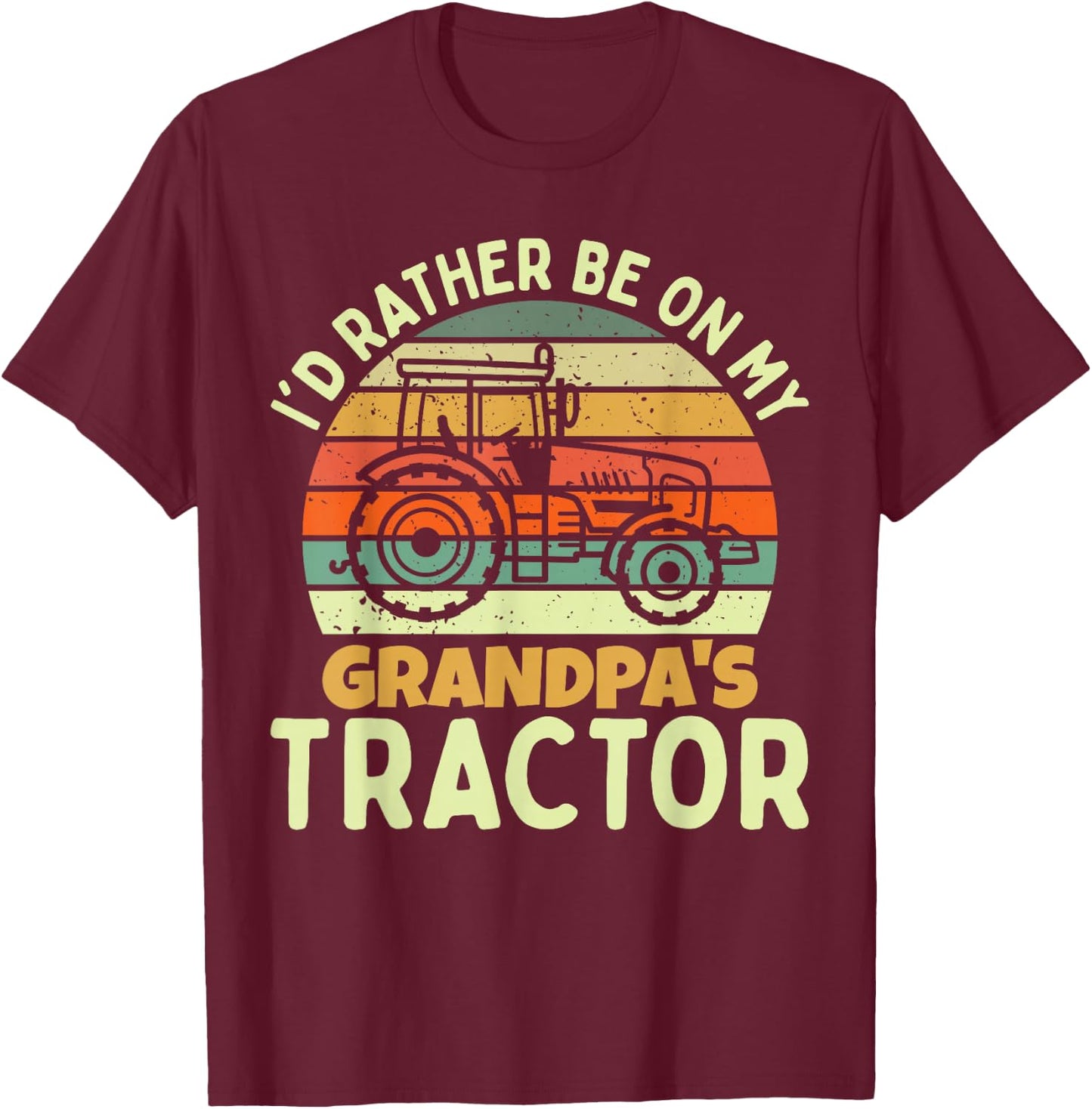 Funny Farmer Kids Farm Tractor T-Shirt - T-Shirt | Maroon