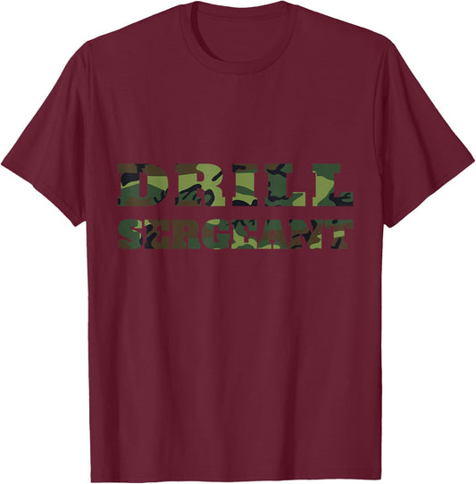 Drill Sergeant Uniform Military camouflage Shirt Costume T-Shirt - T-Shirt | Maroon