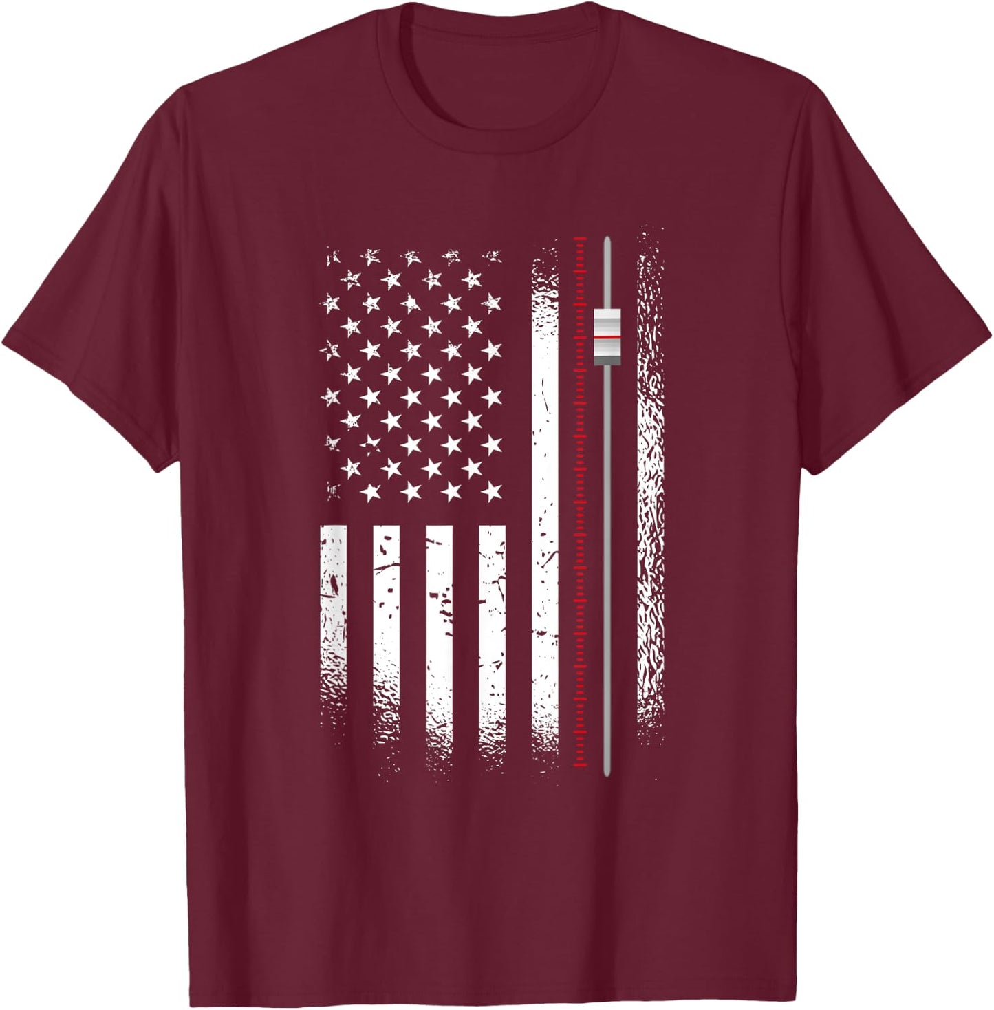 Us Flag Sound Guy - American Audio Engineer T-Shirt - T-Shirt | Maroon
