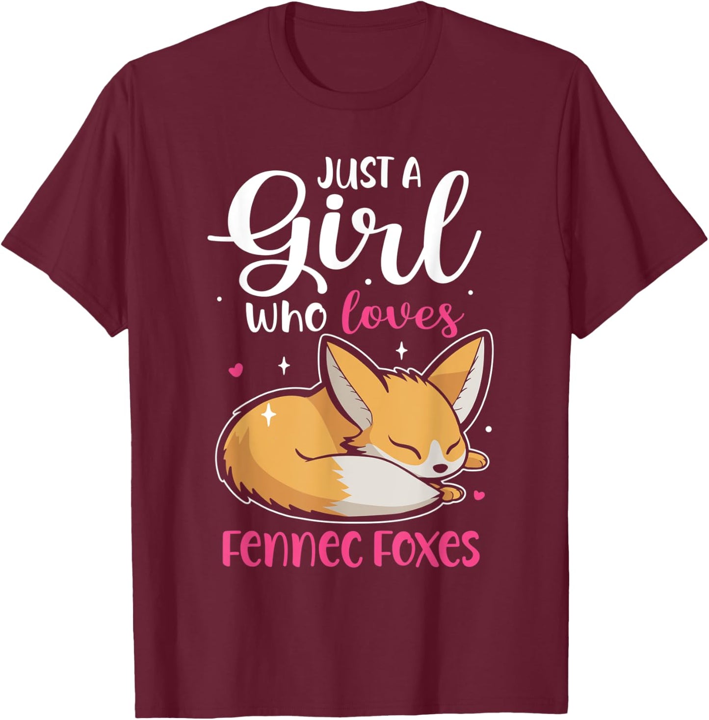 Women Loves Wildlife Animals Nature Forest Fennec Foxes T-Shirt - T-Shirt | Maroon