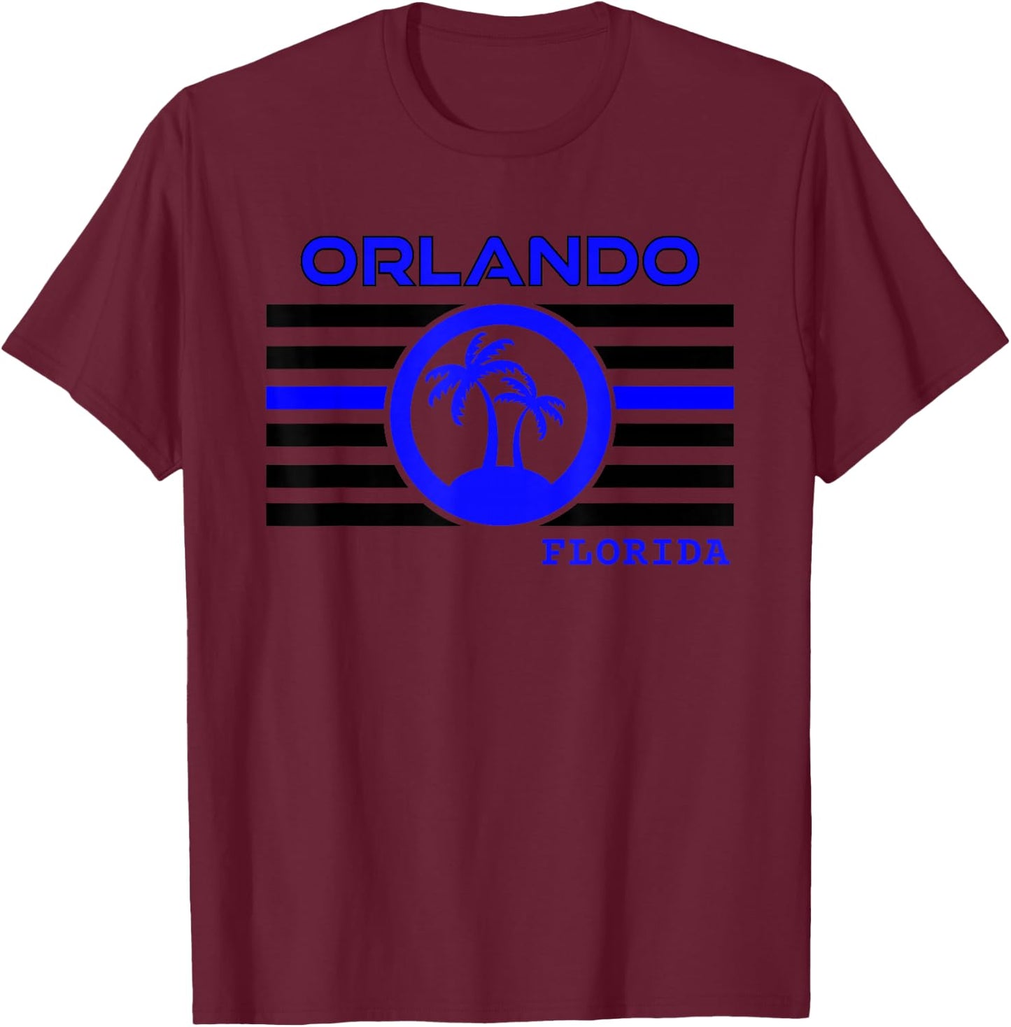 Orlando Cop Florida Police Sheriff Thin Blue Line USA Flag T-Shirt - T-Shirt | Maroon
