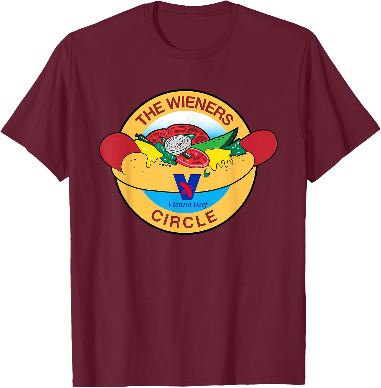 The Wieners Vienna Beef Circle Apparel T-Shirt - T-Shirt | Maroon