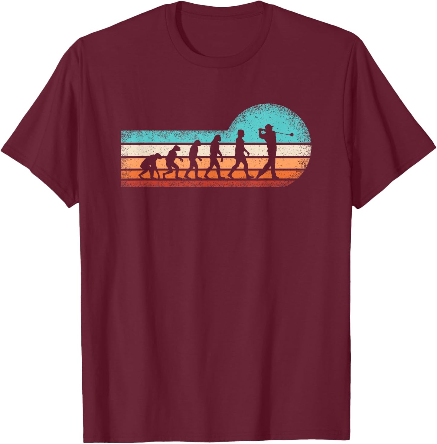 Funny Golf Evolution Retro Golf Lover Golfer Men T-Shirt - T-Shirt | Maroon