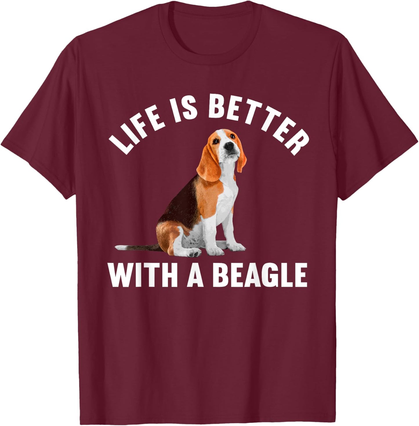 Funny Beagle Design Women Kids Beagle Dog Lovers T-Shirt - T-Shirt | Maroon