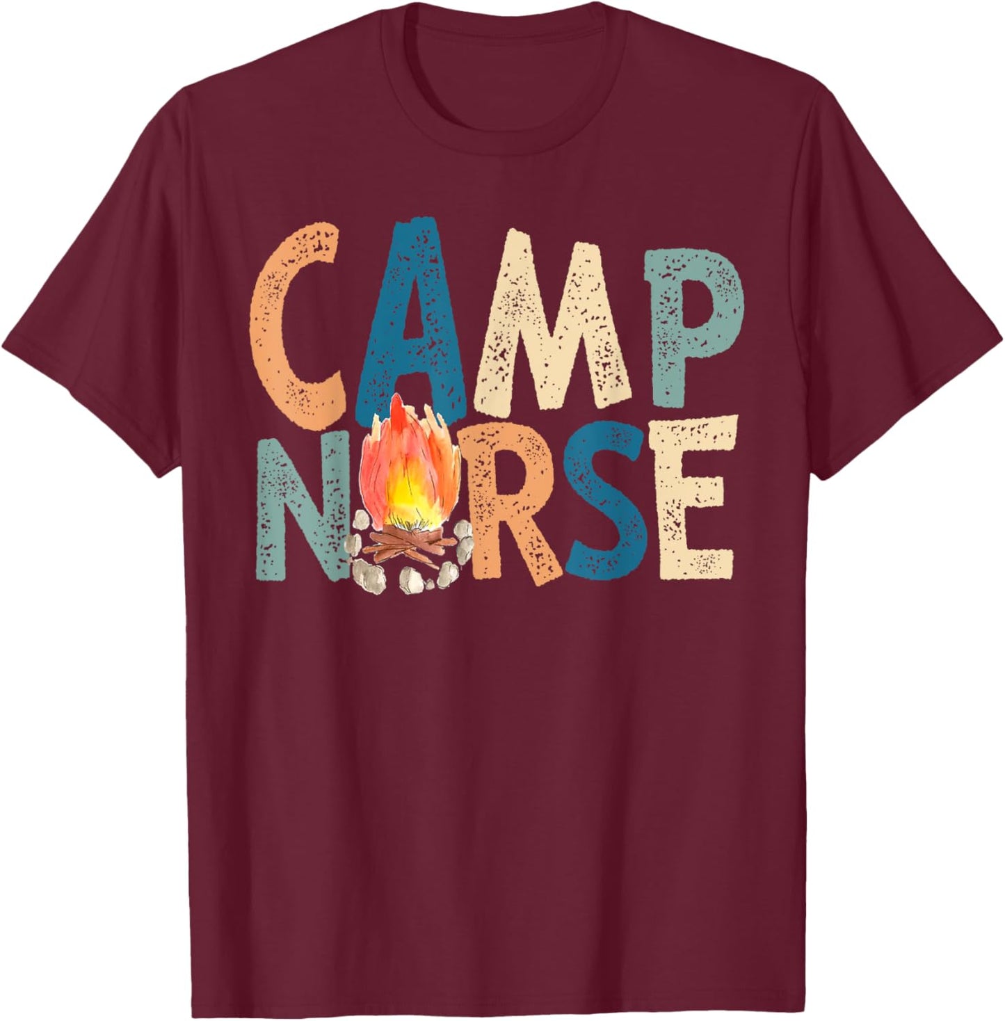 Camp Nurse Retro T-Shirt - T-Shirt | Maroon