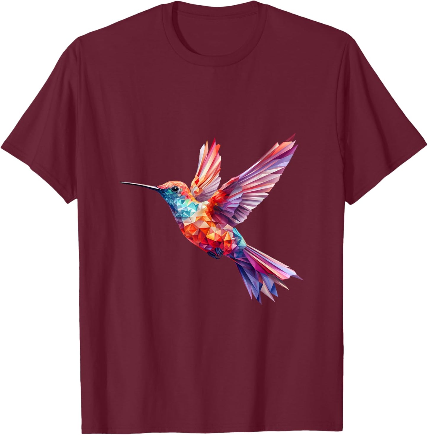 Hummingbird Colorful T-Shirt - T-Shirt | Maroon