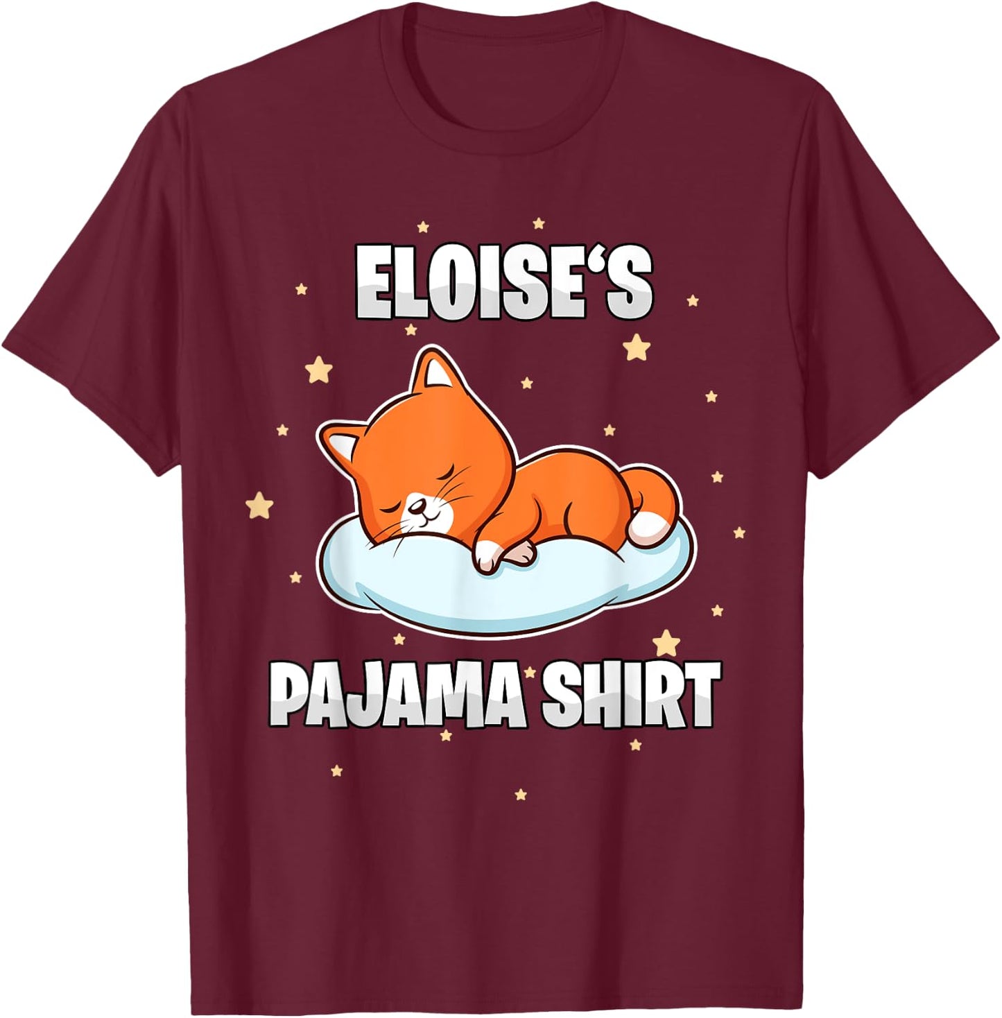 Eloise's Pajama Shirt - Personalized Sleeping T-Shirt - T-Shirt | Maroon
