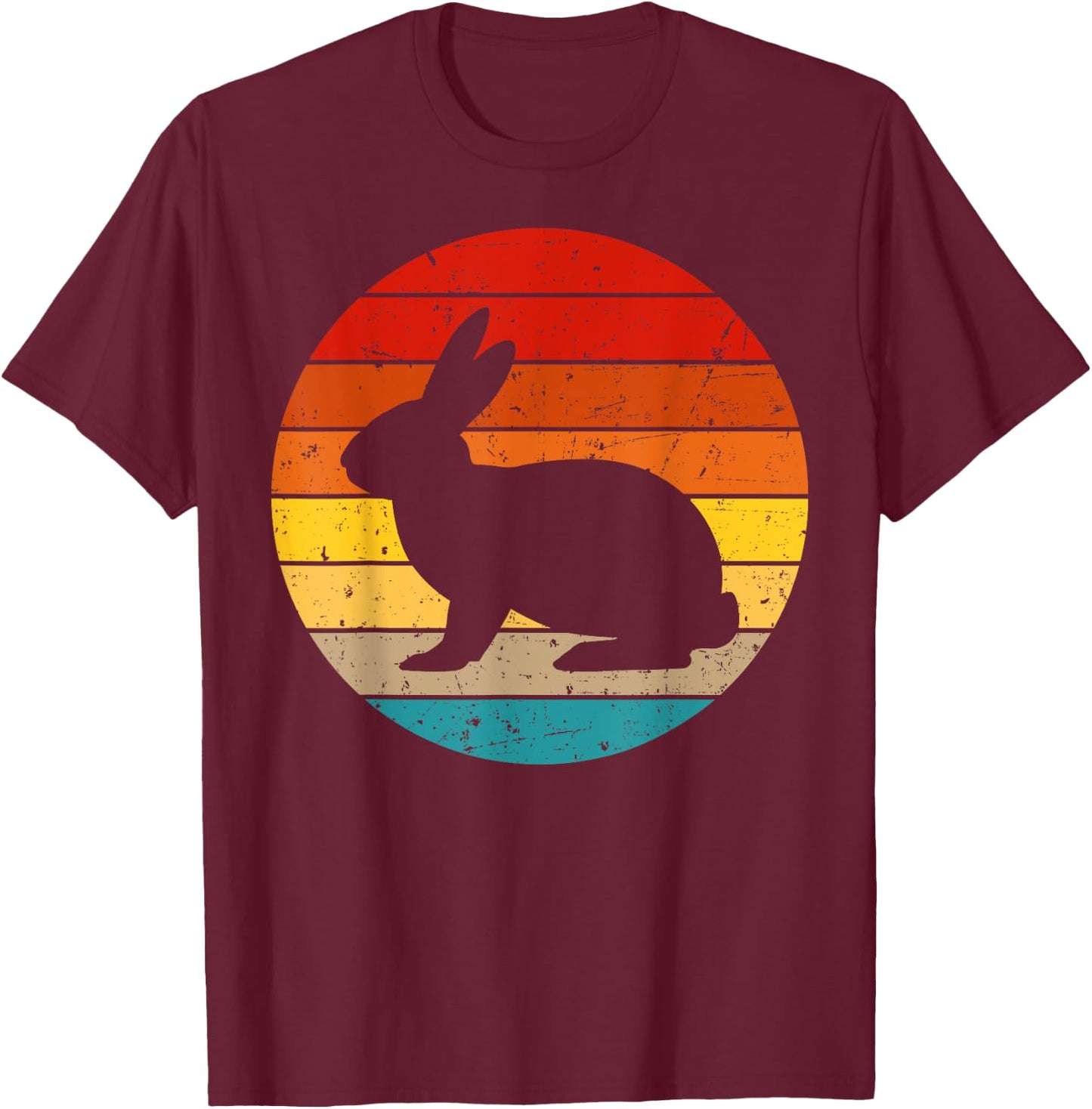 Funny Vintage Rabbit Designs For Kids Men Women Hare Pet T-Shirt - T-Shirt | Maroon